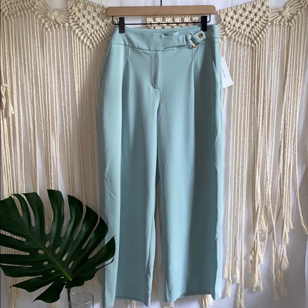 NWT CALVIN KLEIN WOMENS WIDE LEG TROUSER PANT 8